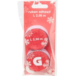 2 rubans adhésifs pailletés rouge
