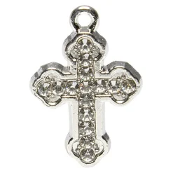 Accessoire bijou charms Croix métal + pierre
