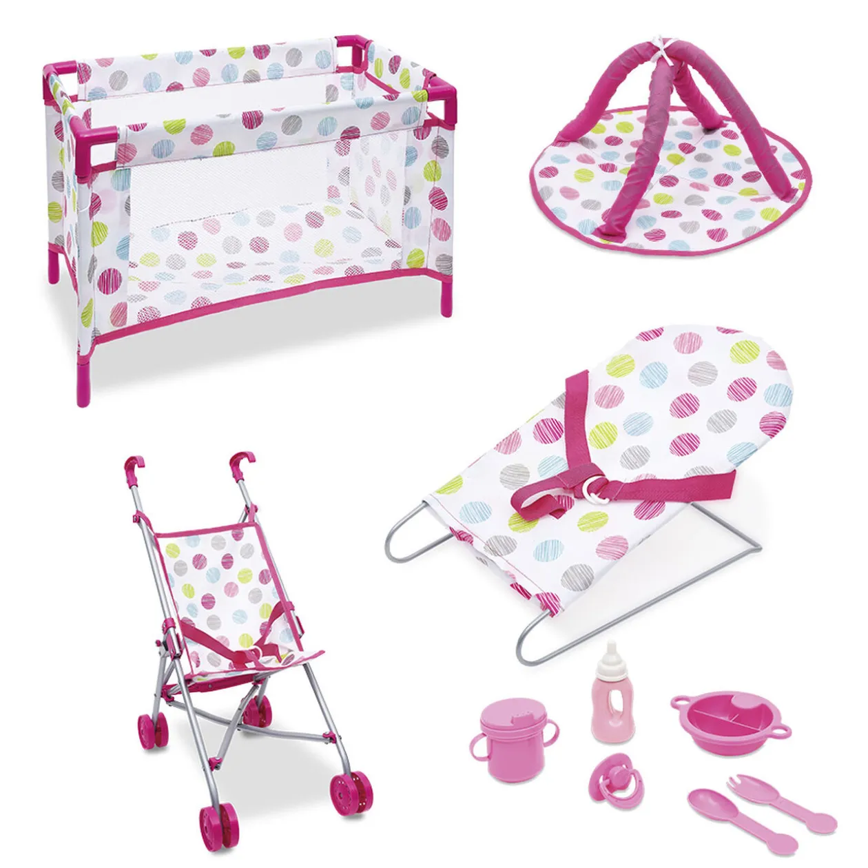 Accessoire pour poupon rose x10