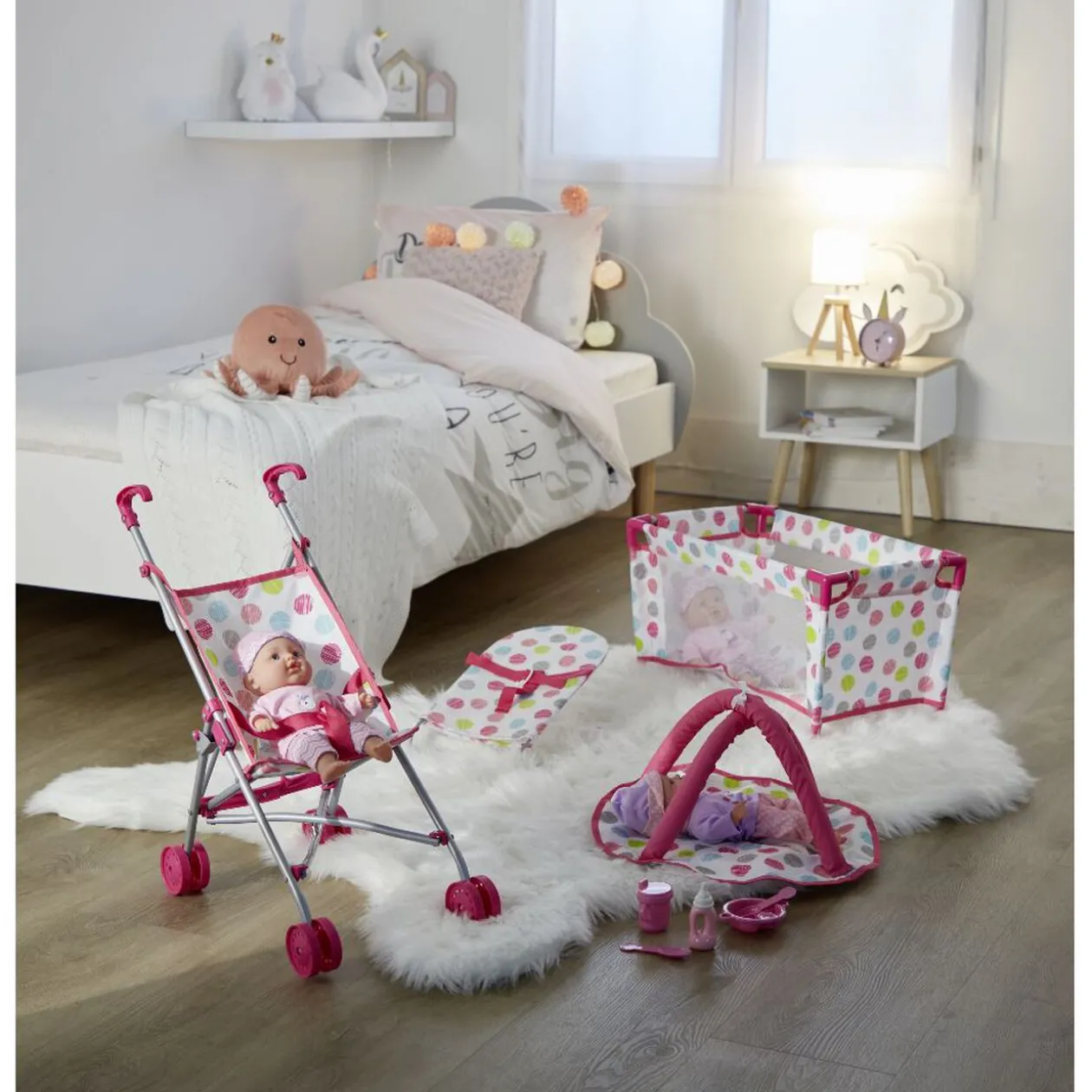 Accessoire pour poupon rose x10