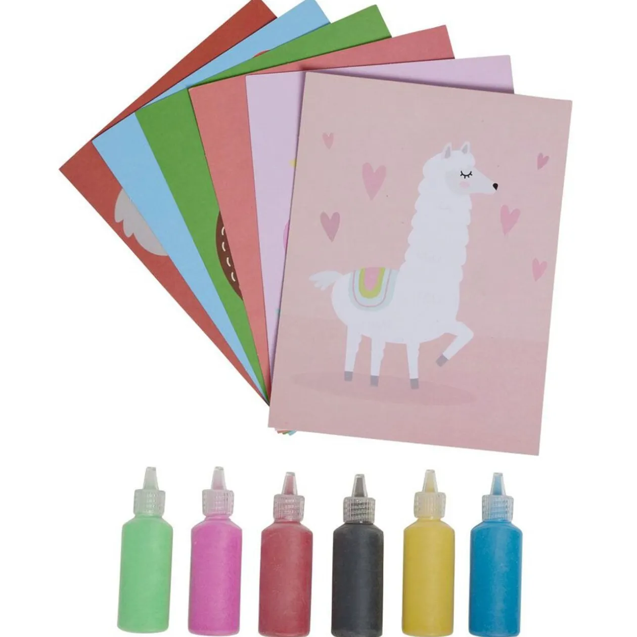 Activité carte à sable coloré x6