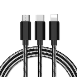 Adaptateur métal USB 3 en 1 USB-C - micro USB - Lightning