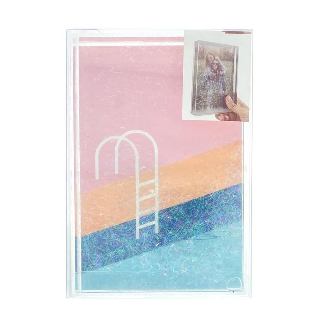 Album photo piscine à paillettes