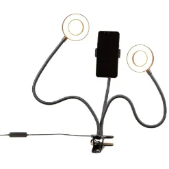 Anneau lumineux flexible à LED x2 avec support pour smartphone