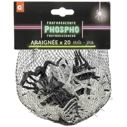 Araignée phosphorescente décoration Halloween x20