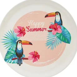 Assiette décor exotique jungle