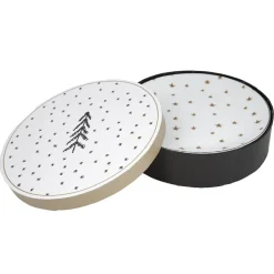 Assiette dessert blanc étoile doré x4 dans boîte décoration