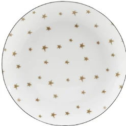 Assiette dessert blanc étoile doré x4 dans boîte décoration