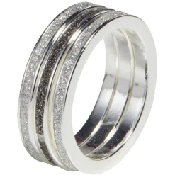 Bague glitter argenté 3 rangs