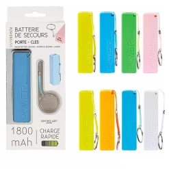 Batterie chargeur Powerbank avec attache porte-clés 1800mAh