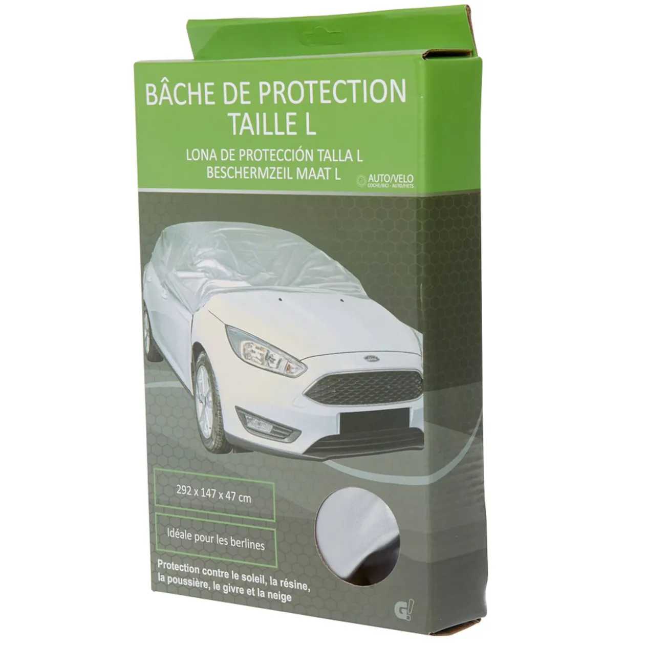 Bâche de protection voiture grise taille L