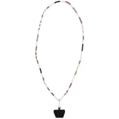 Bijou chaîne de téléphone perles en plastique multicolore L120cm