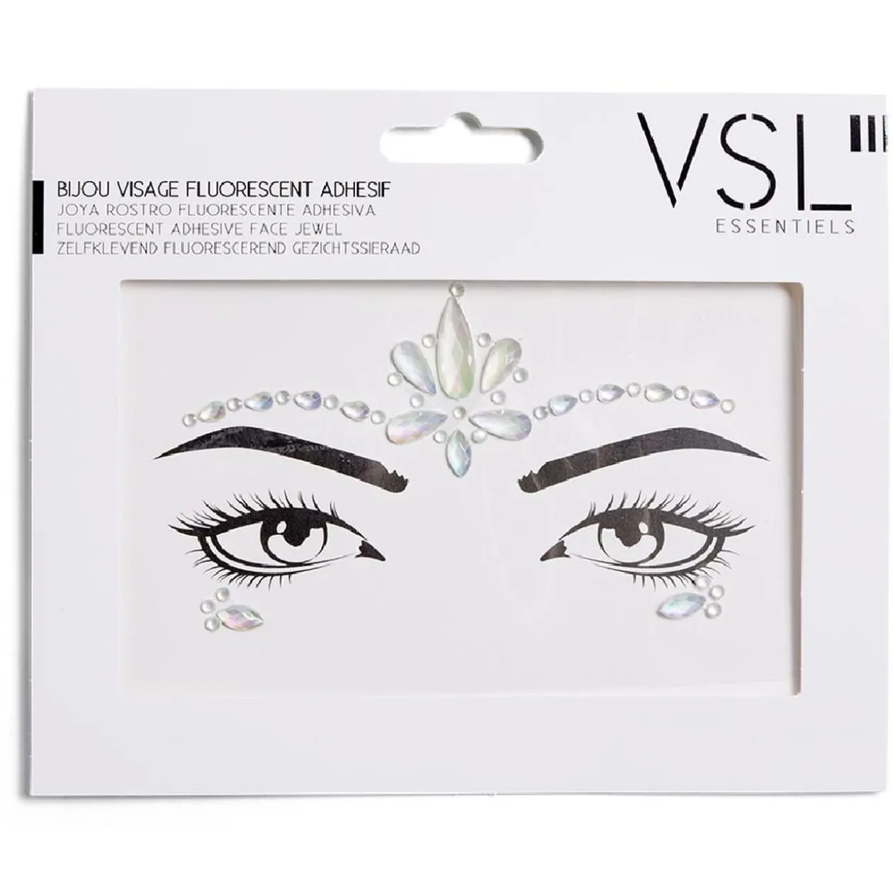 Bijoux de visage adhésifs iridescents - 3 modèles