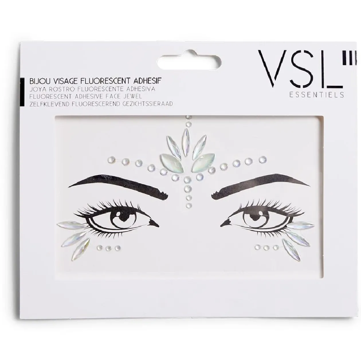 Bijoux de visage adhésifs iridescents - 3 modèles