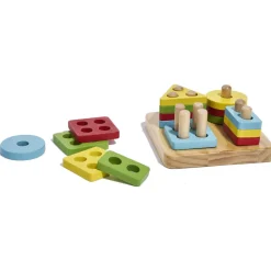 Bloc de construction en bois coloré