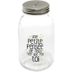 Bocal à message en verre avec inscription