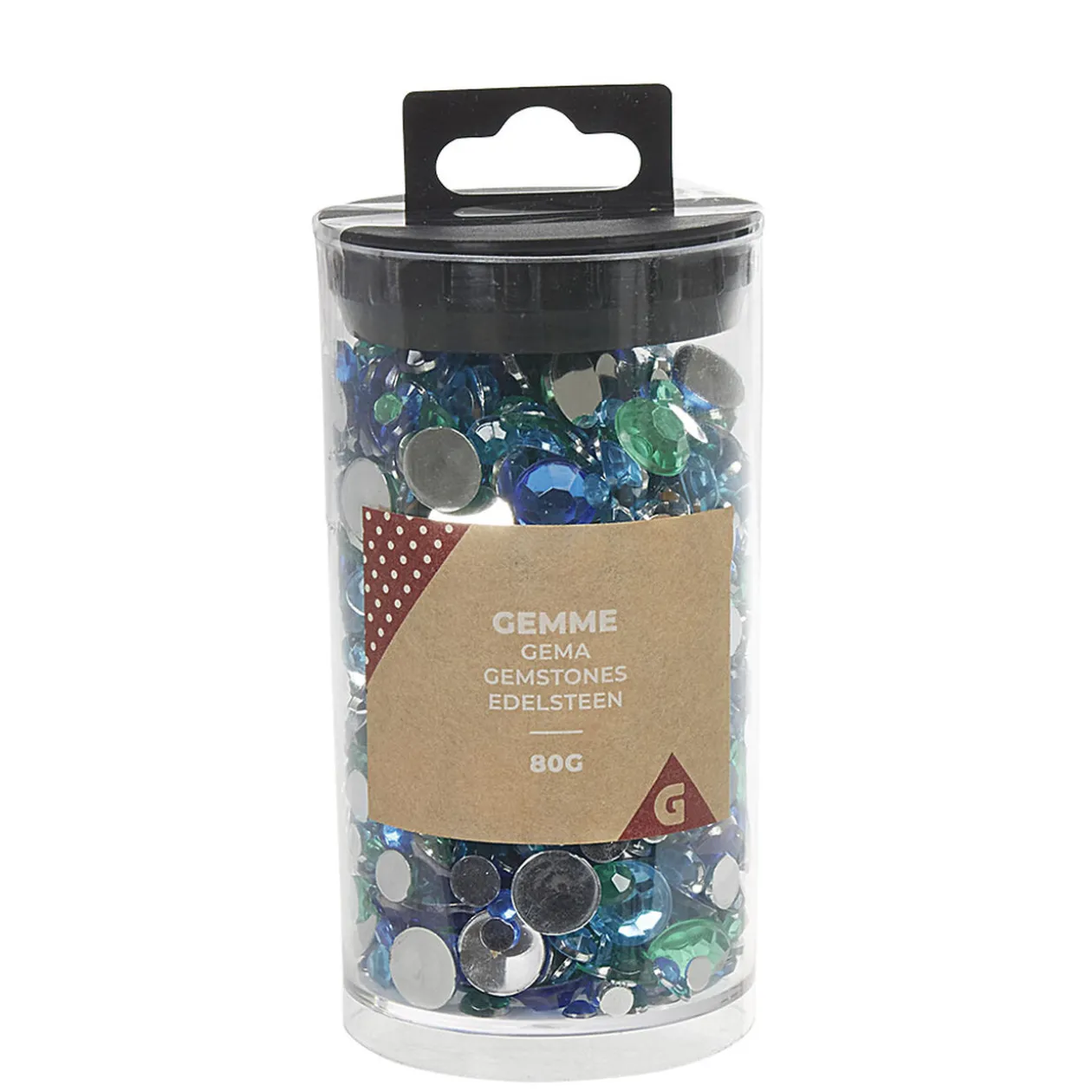 Boîte de gemmes bleues et vertes 80 g