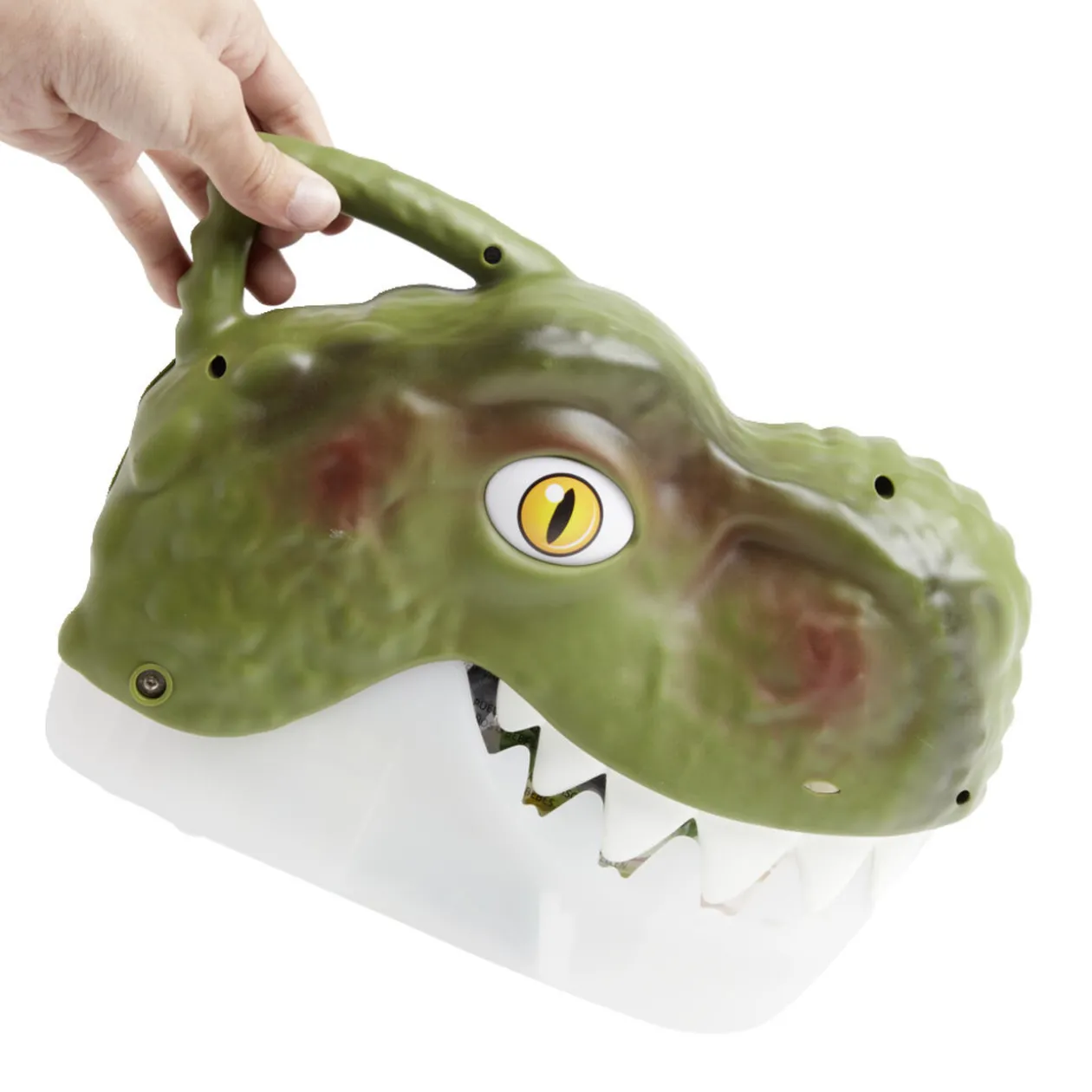 Boîte de rangement tête de dinosaure avec figurines