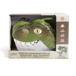 Boîte de rangement tête de dinosaure avec figurines