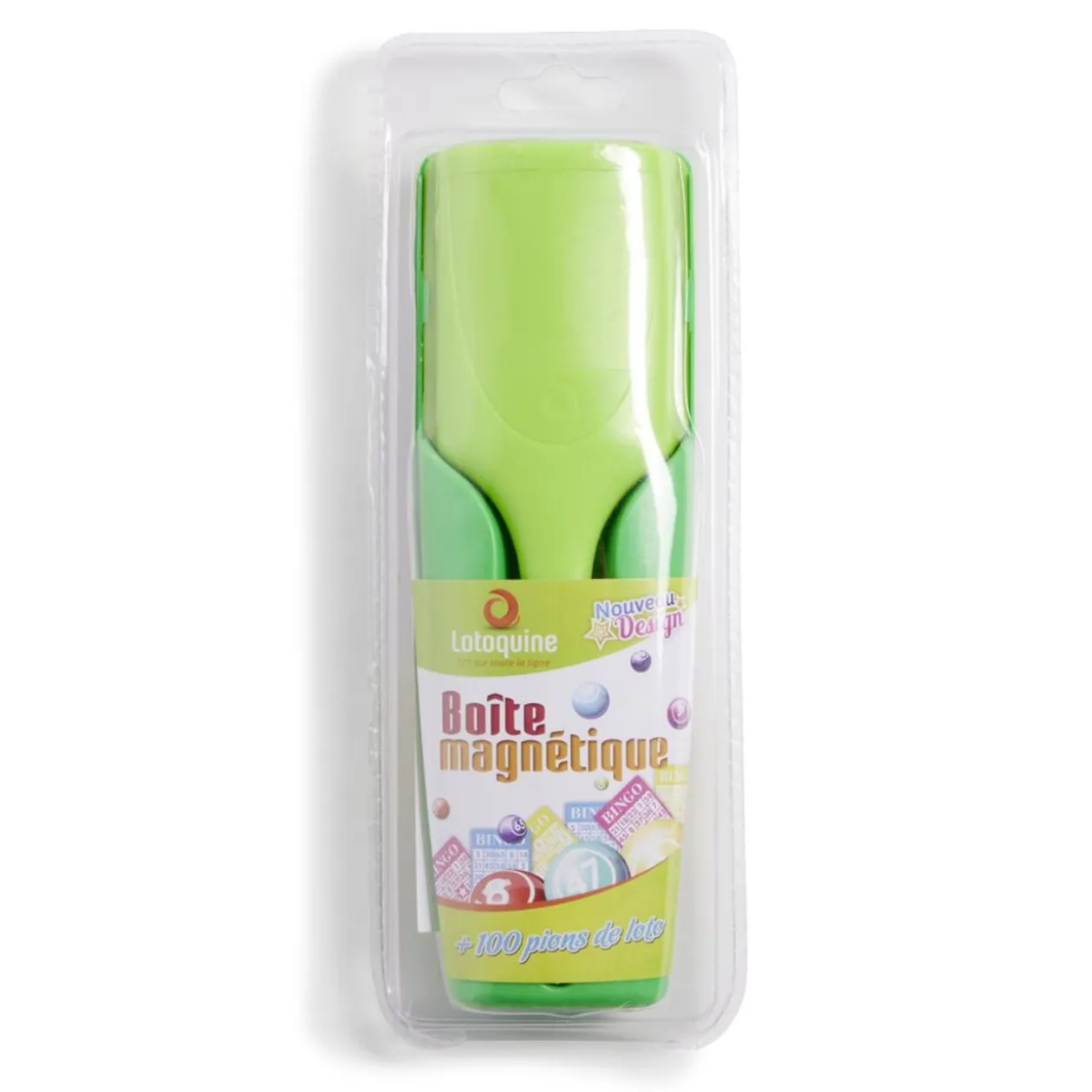 Boîte magnétique pour loto avec aimant et 100 jetons 3en1