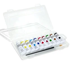 Boîte peinture acrylique 10 tubes 16ml avec 2 pinceaux