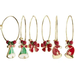 Boucle d'oreille créole Noël avec pendentif fantaisie x3