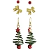 Boucle d'oreille x3 arbre de Noël - noeud papillon - strass