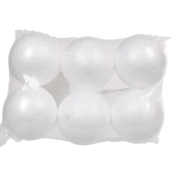 Boule de Noël blanche avec attache x6