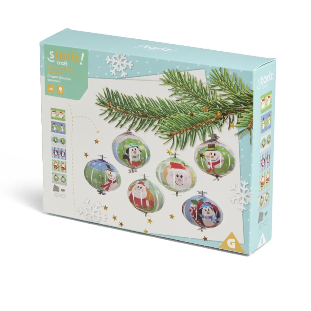 Boule de Noël origami à confectionner x6