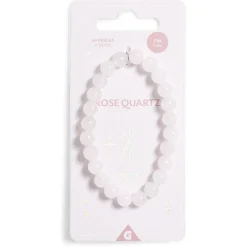 Bracelet crystal fin 24 perles quartz rose - Amour