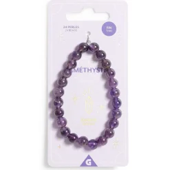 Bracelet crystal fin 24 perles améthyste noir - Énergie