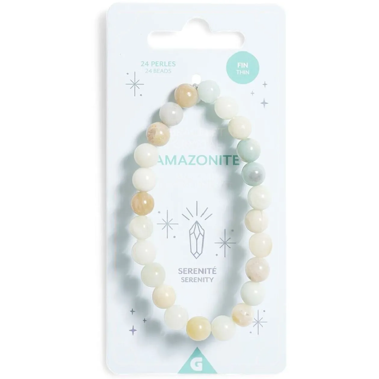 Bracelet crystal large 26 perles amazonite vert - Sérénité