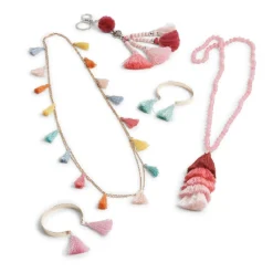 Bracelet jonc à pompons