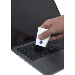 Brosse nettoyage écran clavier 2en1 brosse souple et tampon microfibre