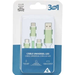 Cable LED 3 EN 1 universel