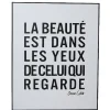 Cadre citation beauté coeur blanc et noir