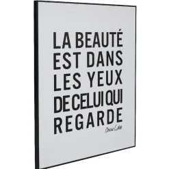 Cadre citation beauté coeur blanc et noir