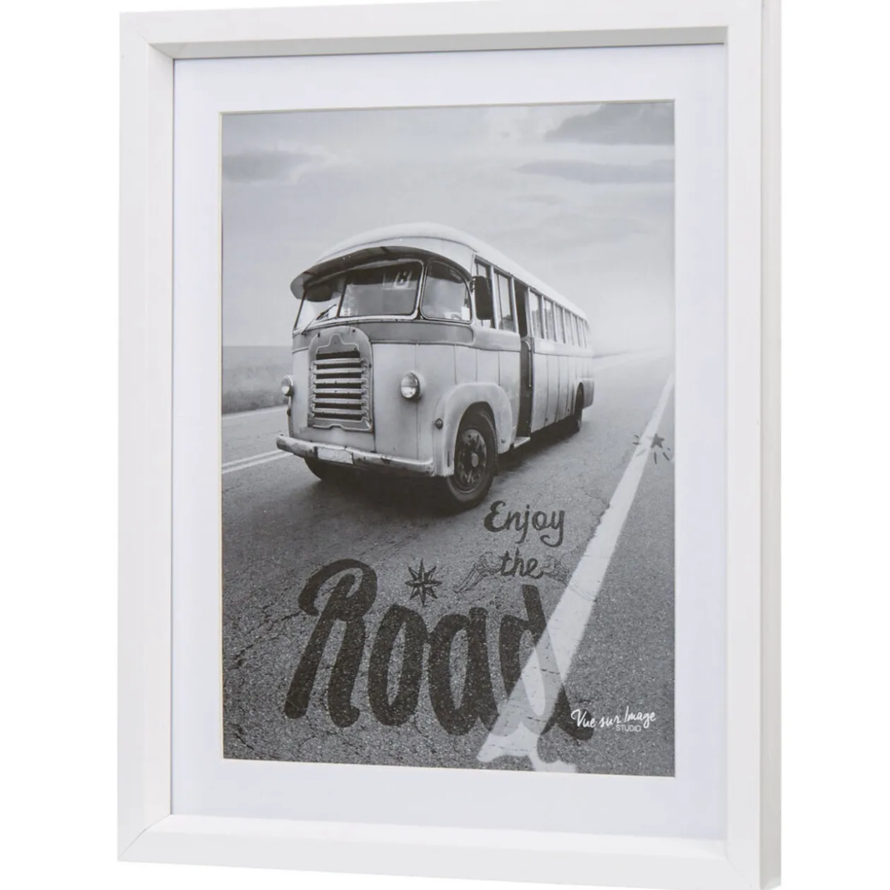 Cadre déco bus ancien noir et blanc