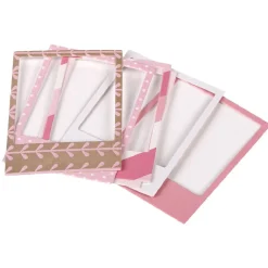 Cadre photo en carton décor rose x6