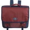 Cartable primaire rouge bordeaux et bleu