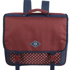 Cartable primaire rouge bordeaux et bleu