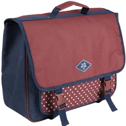 Cartable primaire rouge bordeaux et bleu