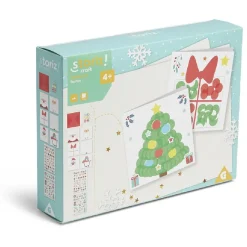 Carte de Noël x6 à confectionner avec tampons et stickers