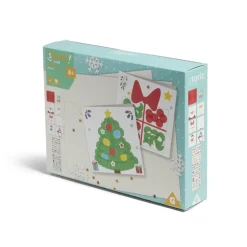 Carte de Noël x6 à confectionner avec tampons et stickers