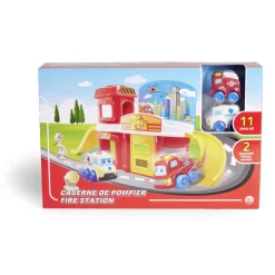 Caserne de pompier 11 pièces 2 véhicules 60,5x19xH22,2cm