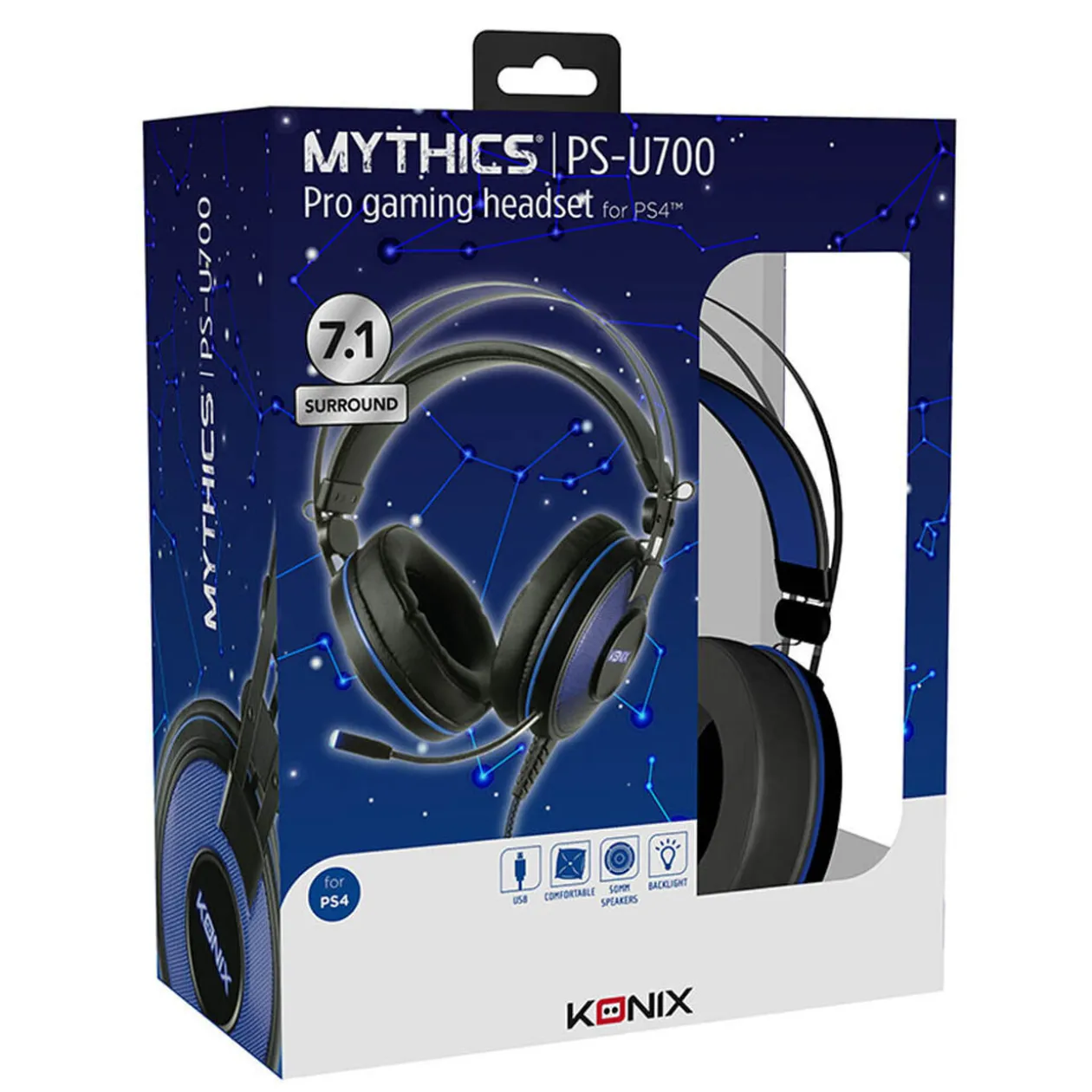Casque gaming PS-700 pour PS4 Konix noir