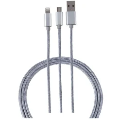 Câble 2 en 1 gris pour IPHONE