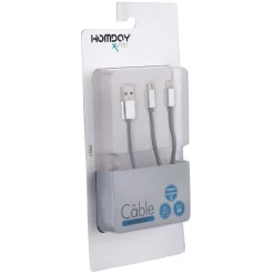 Câble 2 en 1 gris pour IPHONE