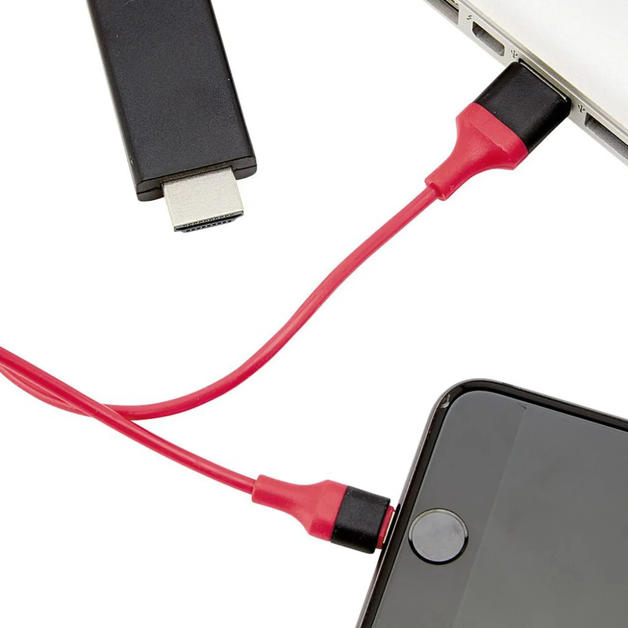 Câble de connexion 3en1 lightning HDMI USB 2m