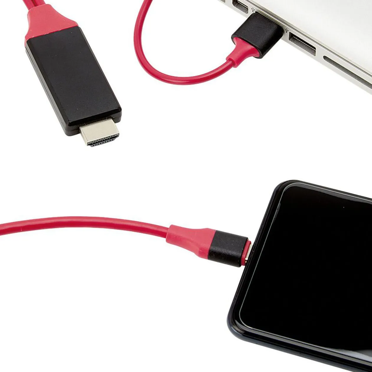 Câble de connexion 3en1 microUSB HDMI et USB 2m